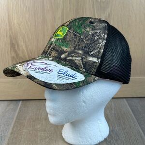 John Deere Evolve Black Mesh Back Cap Infinity For Her, Concealed Ponytail Open
